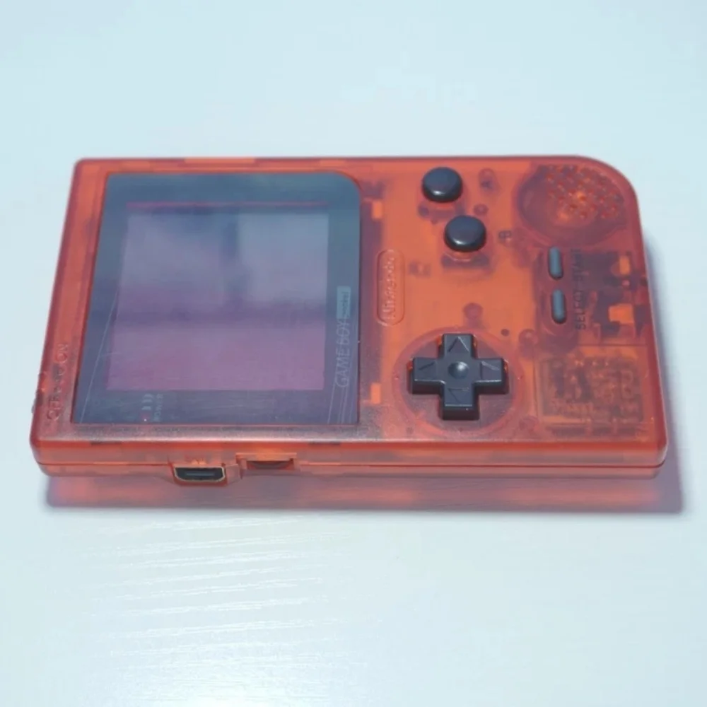 Clear Red Nintendo Game Boy Pocket Light (MGB-001) with Backlit IPS Screen